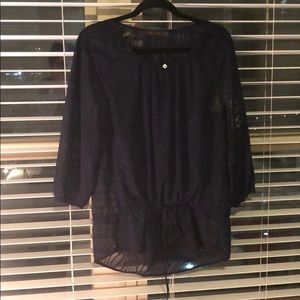 The Limited Dark Navy Cinch Blouse